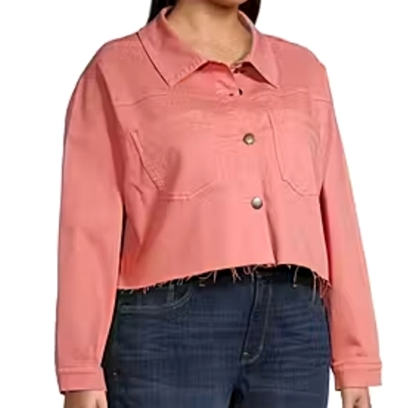 a.n.a Jackets & Blazers - Ana Cropped Cotton Jean Jacket in Bohemian Rose Pink Size Medium NWT